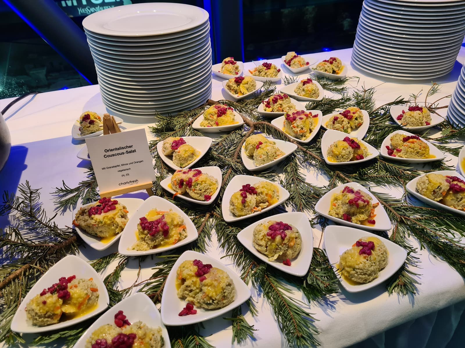 Elegant angerichtete Vorspeisen-Teller beim Flying Buffet von charlyfresh